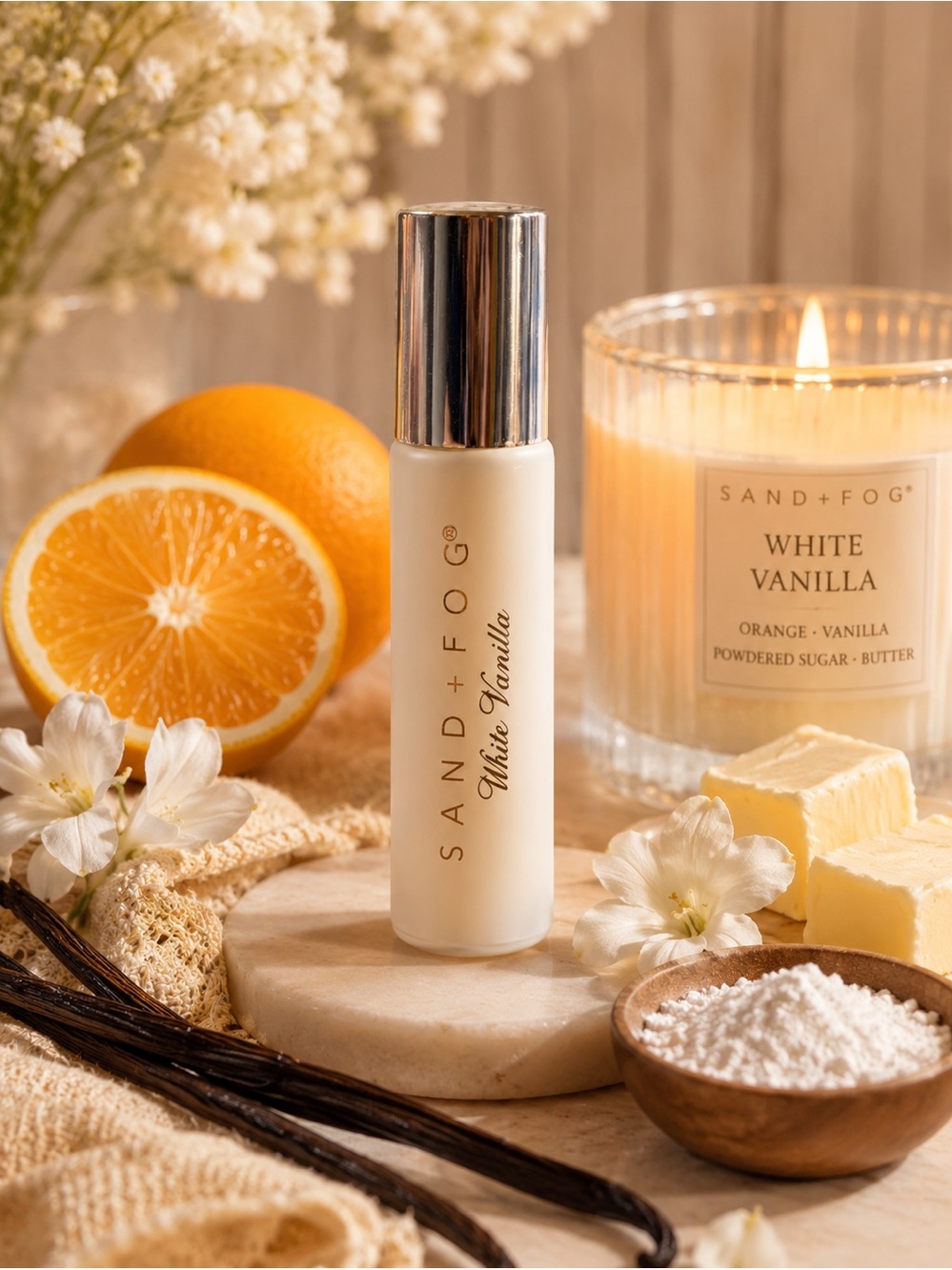Viral Sand + Fog White Vanilla Perfume Oil EDP Travel Rollerball 10 ML/.33 FL OZ